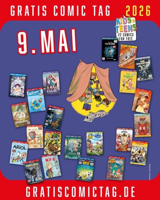 Komm am 9. Mai zum Gratis Comic Tag in die Bibliothek Wald im Pinzgau und hol dir deine kostenlosen Comics!